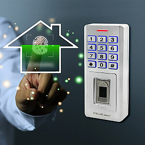 Qoltec 52447 Кодовый замок ОБЕРОН со сканером отпечатков пальцев | RFID | Код | Карта | брелок | Дверной звонок | IP68 | ЭМ