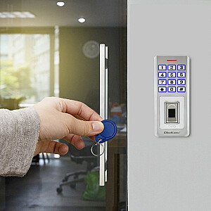 Qoltec 52447 OBERON kombinētā slēdzene ar pirkstu nospiedumu skeneri | RFID | Kods | Karte | atslēgu piekariņš | Durvju zvans | IP68 | EM