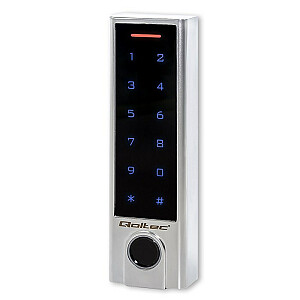 Qoltec 52449 Кодовый замок PROTEUS со сканером отпечатков пальцев | RFID | Код | Карта | брелок | Дверной звонок | IP68 | ЭМ