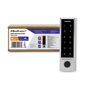 Qoltec 52448 Кодовый замок TITAN со сканером отпечатков пальцев | RFID | BT 4.0 |Код | Карта | брелок | Дверной звонок| IP68 | ЭМ