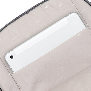 Рюкзак для ноутбука RIVACASE Anvik 15,6", 15 л, серый, водонепроницаемая ткань, карманы для планшета 10,5", смартфона, документов, аксессуаров, бутылки
