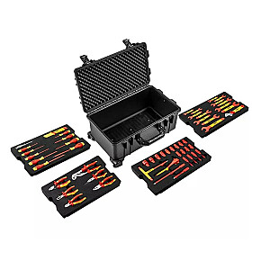 Neo Tools elektriķa servisa kaste, 52 gabali izturīgā 22 collu garā futrālī.