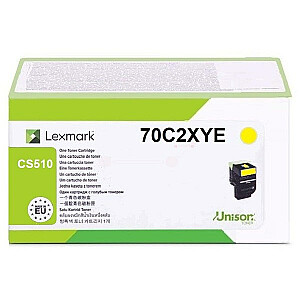 Lexmark 702XY tonera kasetne 1 gab. Oriģināls dzeltens