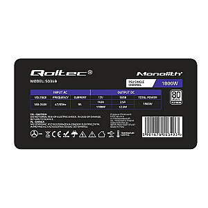Блок питания Qoltec 50349 PCI-E 1800 Вт | 80 Плюс Платиновый | Игровой майнер