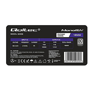 Блок питания Qoltec 50350 1850 Вт PCI-E | 80 Плюс Платиновый | Игровой майнер
