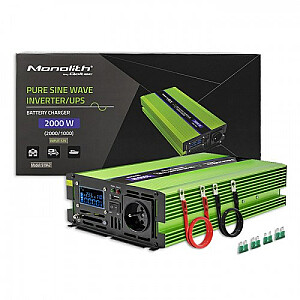 Qoltec Monolith Auto strāvas adapteris/invertors 2000W zaļš