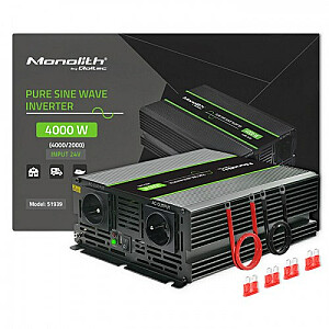 Qoltec Monolith Auto strāvas adapteris/invertors 4000W melns
