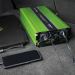 Qoltec Monolith Auto strāvas adapteris/invertors 6000W zaļš