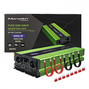 Qoltec Monolith Auto strāvas adapteris/invertors 5000W zaļš