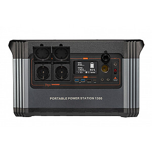 Xtorm Portable Power Station 1300 9 Литий-железо-фосфатный (LiFePO4) 392000 мАч 1300 Вт 37,5 фунтов (17 кг) (2x AC 1300 Вт, 1x USB-C PD 60 Вт, 1x USB-A QC 3.0 18 Вт, 2x USB-A, 12 В для автомобиля, 2x DC 5,5 мм 60 Вт)