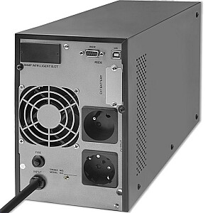 UPS Qoltec 53981 | Tiešsaistē | Tīrs sinusoidālais vilnis | 2kVA | 1,6 kW | LCD | USB