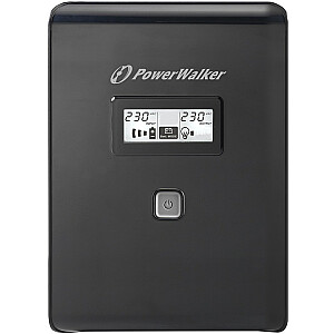 PowerWalker VI 2000 LCD 2 kVA 1200 W 2 maiņstrāvas kontaktligzdas