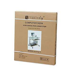 TECHLY Compact Desk for PC Metal Glass