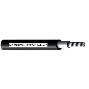 Фотоэлектрический кабель // MG Wires // 1x4мм2, 0,6/1кВ черный H1Z2Z2-K-4мм2 BK, катушка 500м