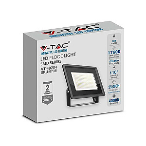 V-TAC 200W SMD F-CLASS melns LED projektors VT-49204 6400K 17600lm