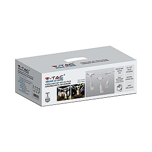 Dārza vītne V-TAC Balta 15 metri 15 lampas E27 Gumija+Socket IP54 VT-713