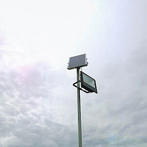 V-TAC 35W melns IP65 saules LED projektors tālvadības pults taimeris VT-100W 4000K 2450 lūmeni