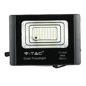 V-TAC 12W melns IP65 saules LED projektors tālvadības pults taimeris VT-25W 6000K 550lm