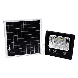 Светодиодный солнечный проектор V-TAC 20W Черный IP65, Пульт дистанционного управления, Таймер VT-60W 6000K 1650lm