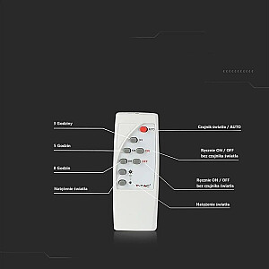 V-TAC 20W melns IP65 saules LED projektors tālvadības pults taimeris VT-60W 4000K 1650 lūmeni