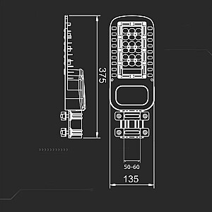 LED ielu lampa V-TAC SAMSUNG CHIP 30W Objektīvi 110st 135Lm/W VT-34ST-N 4000K 4050lm