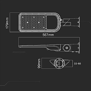 V-TAC SAMSUNG CHIP регулируемый 100Вт 120Лм/Вт VT-139ST 4000K 11000лм Светодиодный уличный светильник