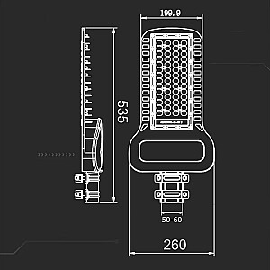 Светодиодный уличный светильник V-TAC SAMSUNG CHIP 150Вт Линзы 110ст 135Лм/Вт VT-154ST 6500К 20300лм