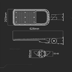 V-TAC SAMSUNG CHIP regulējams 150W 120Lm/W VT-169ST 6500K 16500Lm LED ielas apgaismojums