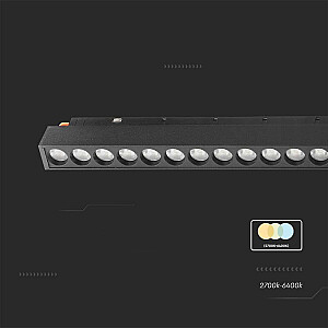 Рельсовый светильник 48В V-TAC 20Вт LED SMART WiFi TRACKLIGHT 3в1 Черный VT-3621 2700K-6400K 2000лм