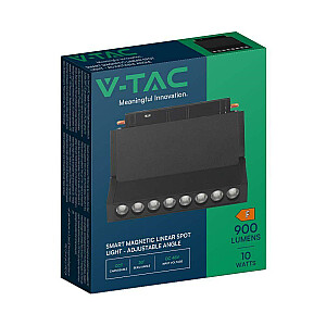 Рельсовый светильник 48В V-TAC 10Вт LED SMART WiFi TRACKLIGHT 3в1 Черный VT-3610 2700K-6400K 900лм