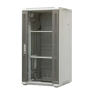 EMITERNET Отдельностоящий каркасный шкаф EmiterNet Top, 24U, передняя дверь лист металл/стекло, 600x600x1180мм (ширина/глубина/высота) EM/SH05D-6624