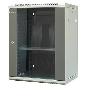 EMITERNET Отдельный подвесной шкаф 19" 15U, дверь металл/стекло, 600×450×770мм ширина/глубина/высота EM/AP6415