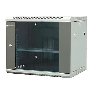 EMITERNET Отдельный подвесной шкаф 19" 9U, дверцы листовой металл/стекло, 600×450×500 мм ширина/глубина/высота EM/AP6409