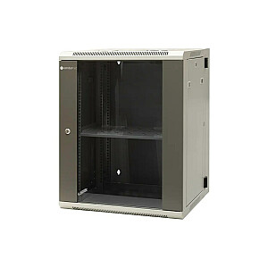 EMITERNET Раздельный подвесной шкаф 19" 15U, дверцы листовой металл/стекло, 600×550×770мм ширина/глубина/высота EM/AH6515