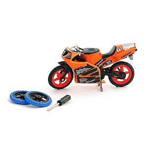 Metāla motocikls ar plastm. elementiem, inercija  9 cm dažādas CB45901