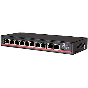 Tīkla slēdzis GetFort GF-110D-8P-120 Unmanaged L2 Fast Ethernet (10/100) Power over Ethernet (PoE) Melns