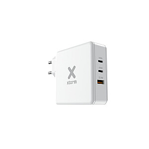 Xtorm 3-portu USB lādētājs 140 W USB-C PD3.1 EPR GaN, balts (USB-C PD EPR 140W, USB-C PD100W, USB-A QC 3.0)
