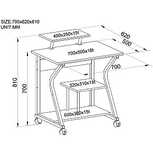 TECHLY Compact Computer Desk 700x500