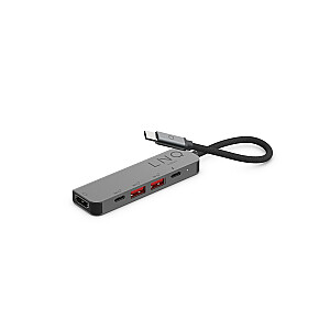 LINQ byELEMENTS LQ48014 — 5 in1 Pro USB-C 10 Gbps HDMI 4K vairākportu centrmezgls