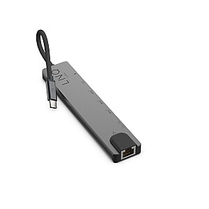 LINQ byELEMENTS LQ48010 — 8in1 Pro USB-C 10Gbps HDMI 4K Ethernet daudzportu centrmezgls ar karšu lasītāju