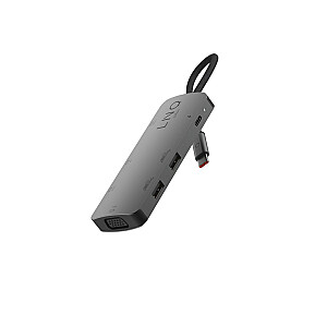 LINQ byELEMENTS LQ48019 — 7-in-1 HDMI adapteris ar trim displejiem un 4K izšķirtspēju, PD un perifērijas portiem