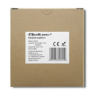 Qoltec 50915 Блок питания на DIN-рейку | 96 Вт | 24В | 4А | Белый | Стройный