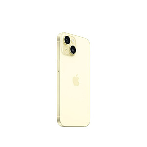 Apple iPhone 15 15,5 cm (6,1 collas) ar divām SIM kartēm iOS 17 5G C tipa USB 256 GB, dzeltens