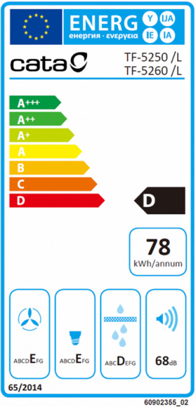 CATA Hood TFH 5250 X Telescopic Energy efficiency class D Width 50 cm 325 m³/h Slider control LED Inox