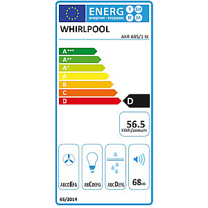 Nosūcējs Whirlpool AKR 685/1 IX Pie sienas nerūsējošais tērauds 395 m³ / h D