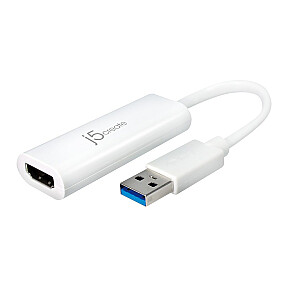 j5create Adapter USB-HDMI Multi-Monitor Adapter (USB3.1m - 4K HDMI f 8 cm; balts) JUA254-N