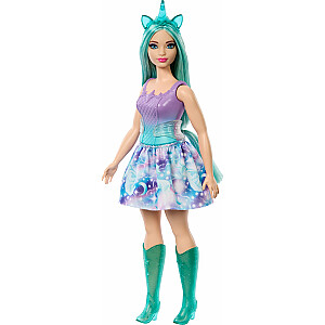 Lelle Bārbija Mattel Unicorn purpursarkanā un tirkīza tērpā HRR15