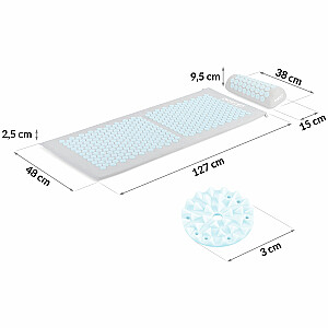 Akupresūras paklājiņš Neo-Sport NS-901 ar smailēm, pelēks un zils