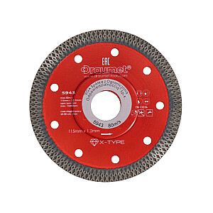 Dimanta disks PCN 115x1.2x22mm flīzēm X-tipa Draumet