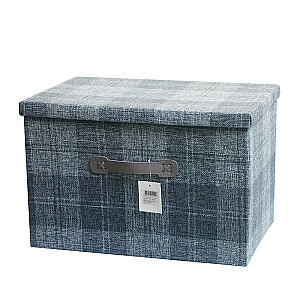 Ящик для хранения с крышкой London 30х30х45см, цвет серый, полиэстер